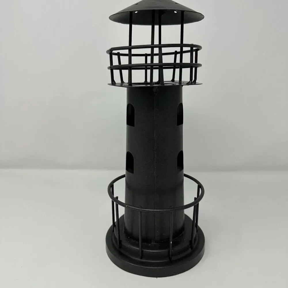 Vintage Metal Lighthouse Lantern Candle Holder Nautical Coastal Home Decor